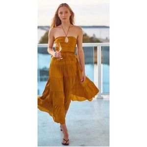 Ulla Johnson Evanthe Dress in Goldenrod Size 4 NWT